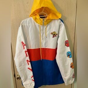 Official Bandai Namco Japanese PAC-MAN Colorblock Windbreaker Men's Size Large